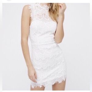 Free People White Lace Mini Dress